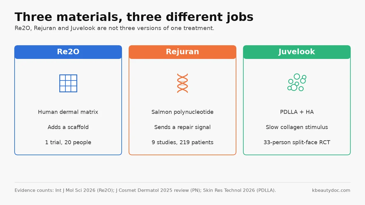 Re2O vs Rejuran vs Juvelook: Three Skin Booster Ingredients, Compared