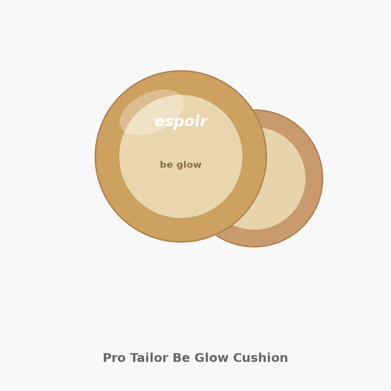 Illustration of espoir Pro Tailor Be Glow Cushion, beige compact with refill pan