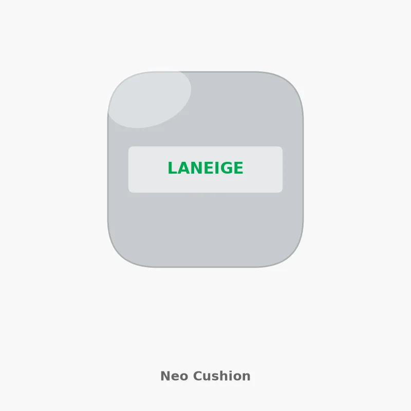 Illustration of LANEIGE Neo Cushion The Matte, silver square compact
