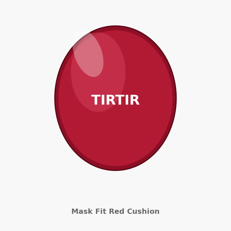 Illustration of TIRTIR Mask Fit Red Cushion, red oval compact, closed