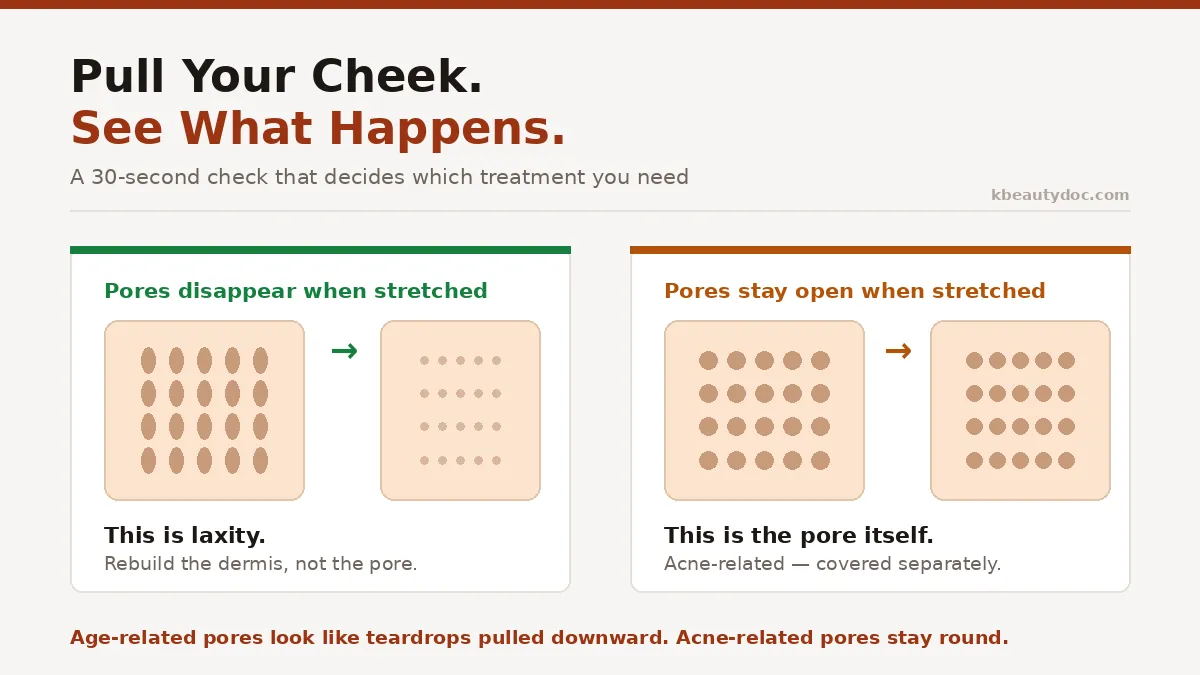 How to tell whether your pores are a laxity problem or a pore problem