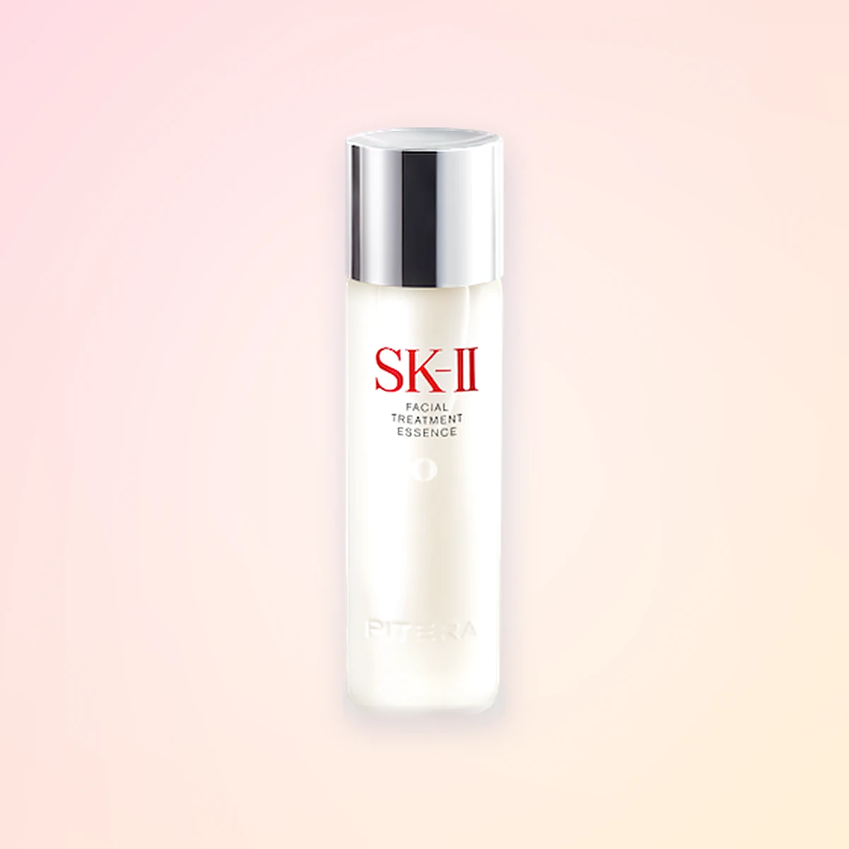 SK-II PITERA Facial Treatment Essence, the frosted white bottle with a silver cap and red SK-II logo, front view
